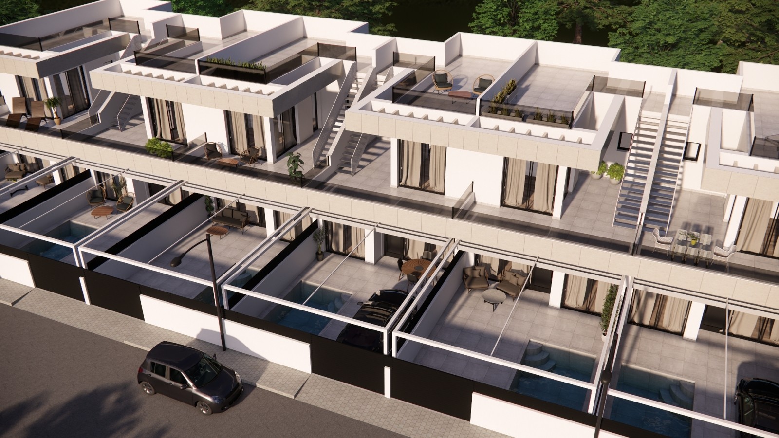 Moderne geschakelde woningen met solarium in Rojales 2