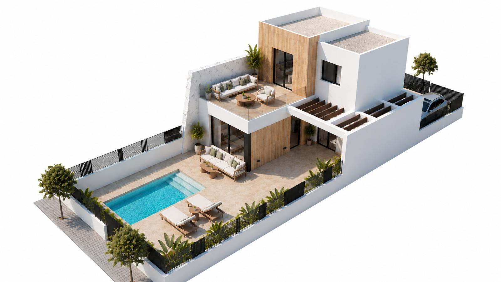 Nieuwbouwwoningen (halfvrijstaand) in het Santa Rosalia Lake and Life Resort, Murcia 4