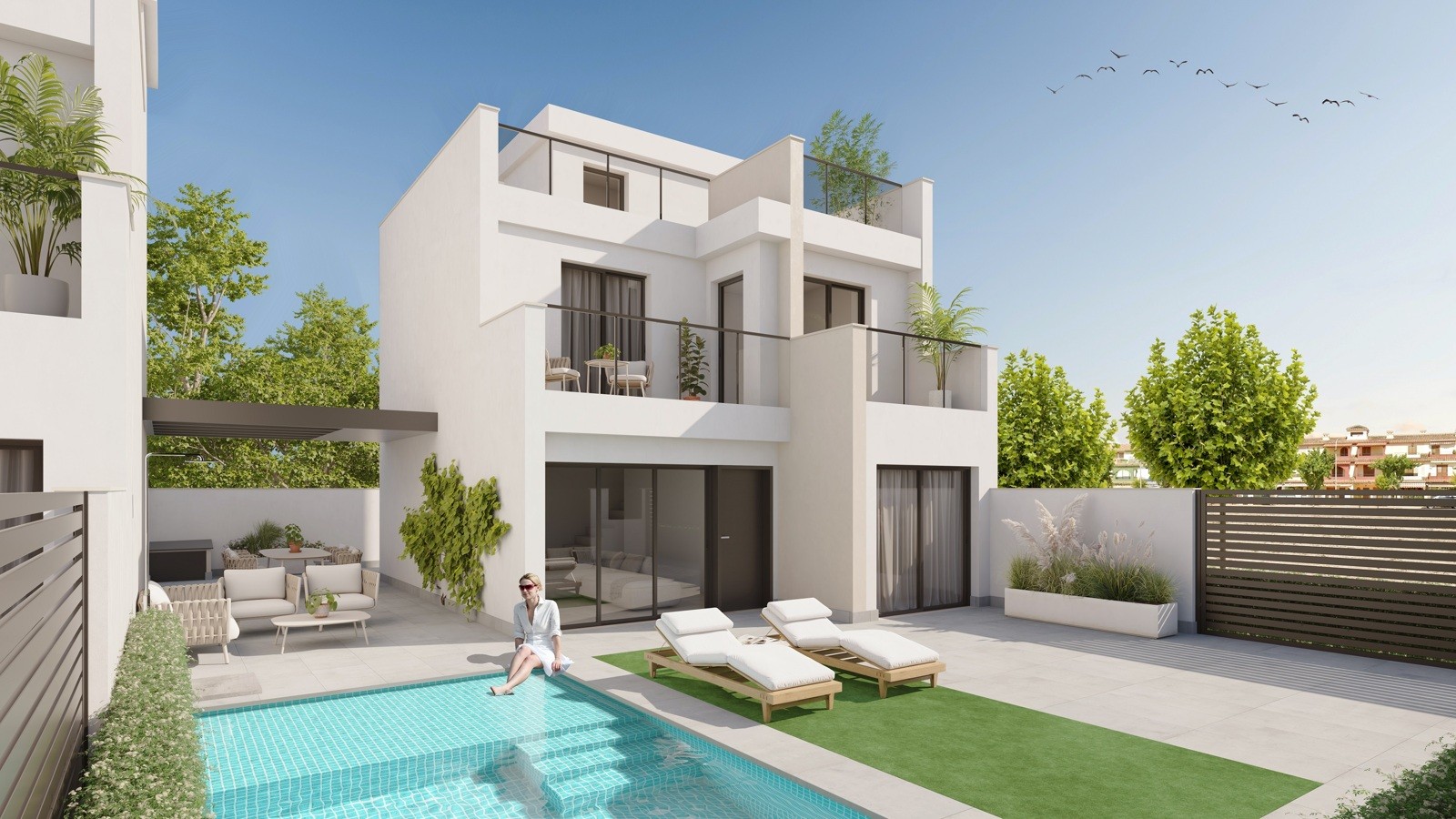 Luxe villa met zwembad en op 200m van het strand in Los Alcazares 1