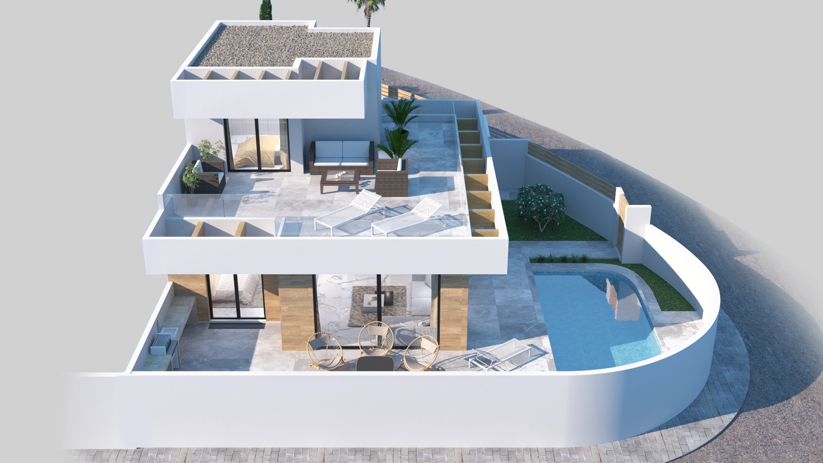 Nouvelles villas avec vue sur le terrain de golf La Marquesa à Ciudad Quesada 1
