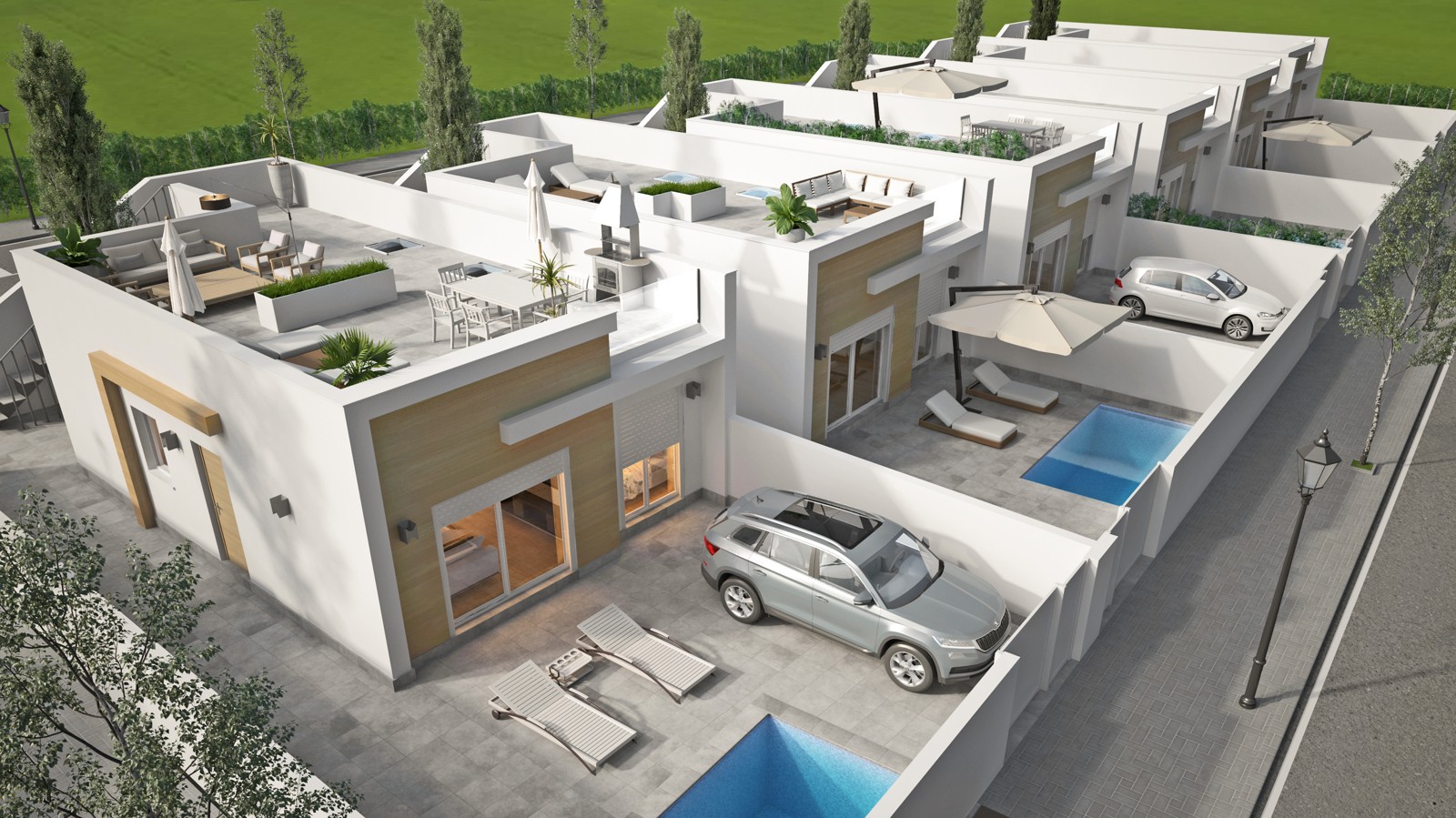 Leuk townhouse met privézwembad en solarium in Avileses 1