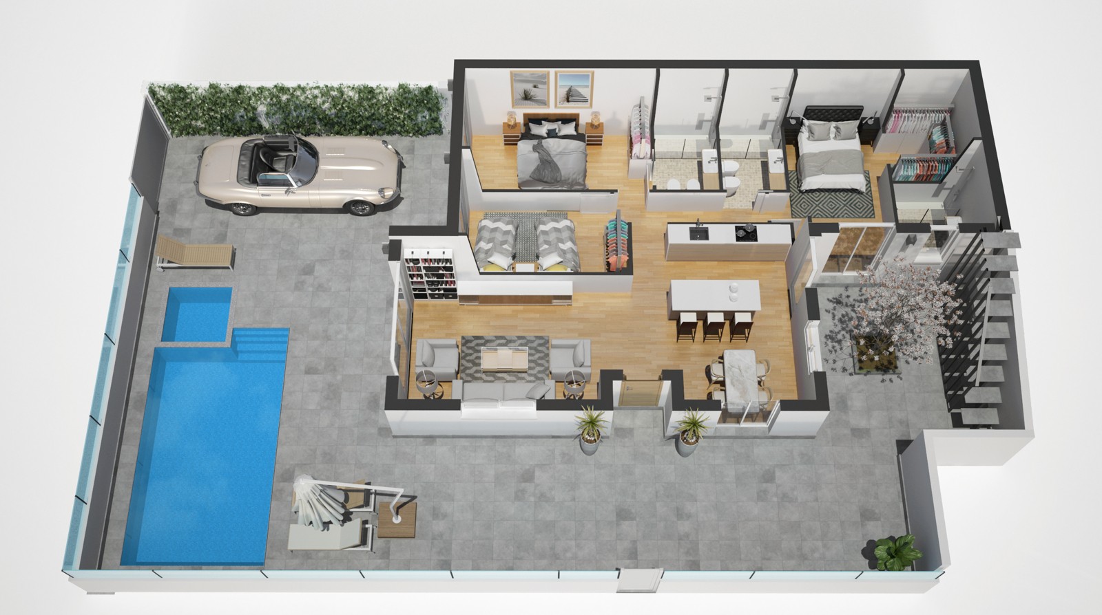 Leuk townhouse met privézwembad en solarium in Avileses 6