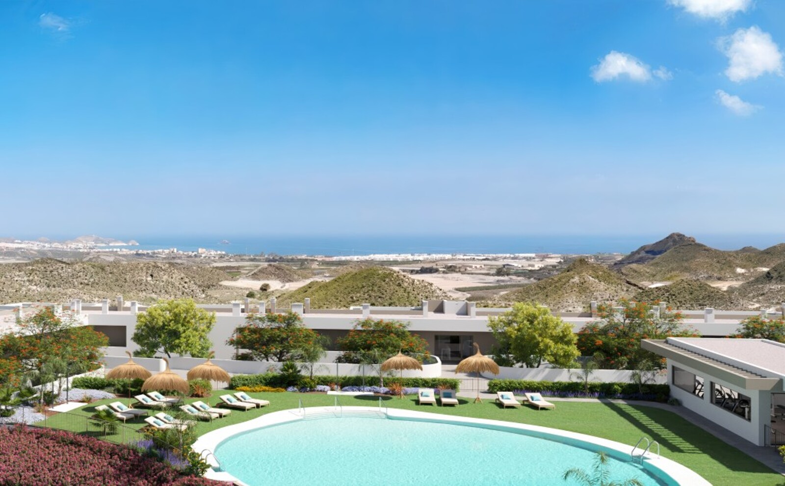 Nieuwbouwwoningen met uitzicht op zee en golfbaan in Pulpí, Almería 3