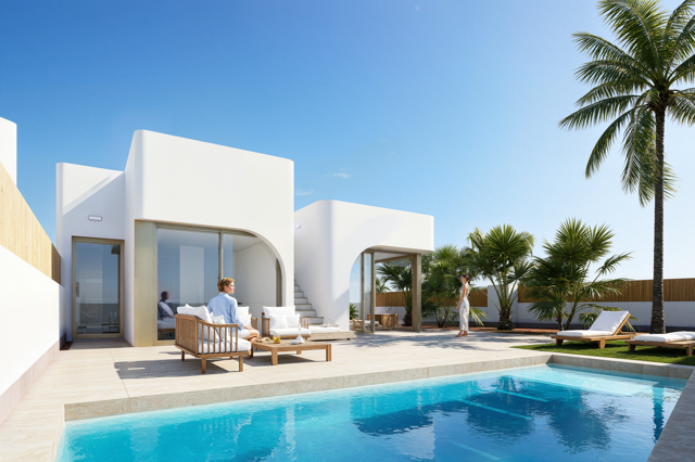 Nieuw gebouwd wooncomplex in Los Alcázares, aan de eerste lijn van de Serena golfbaan
