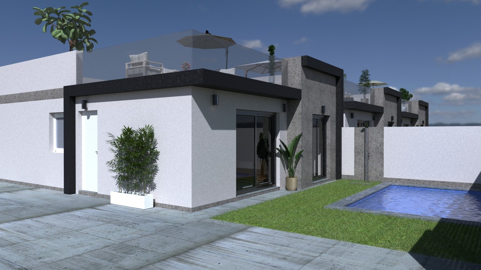 Luxe gelijkvloerse villa's met privézwembad in Balsicas, Murcia 1